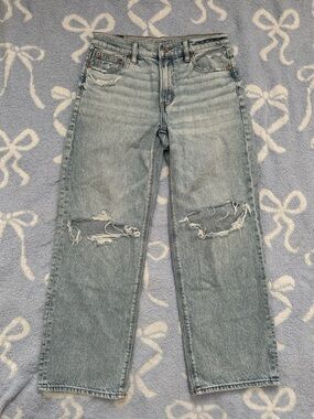 AE Strigid Ripped High Waisted Stovepipe Jean (2 Short)